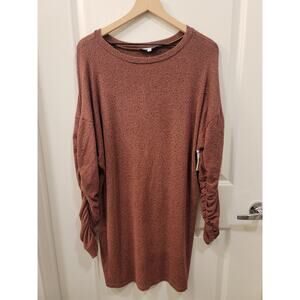 The Vanity Room Knit Long Sleeve Sweater Dress in Spice